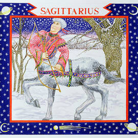 Sagittarius Wc On Paper by Catherine Bradbury