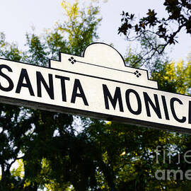 Santa Monica Blvd Street Sign in Beverly Hills by Paul Velgos