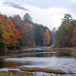 Scenic Vermont River and Autumn Landscape by Juergen Roth