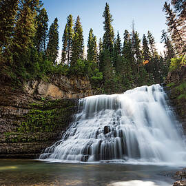 Scenic View Of Ousel Falls In Big Sky by Cate Brown