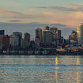 Seattle Dusk Skyline Reflection by Mike Reid