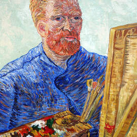Self Portrait In Front of Easel by Tom Roderick