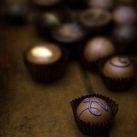 Set of round chocolate pralines by Jaroslaw Blaminsky