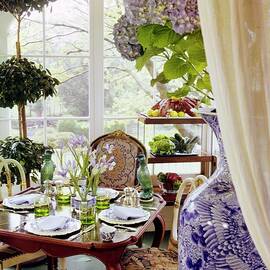 Set Table In A Conservatory by Horst P. Horst