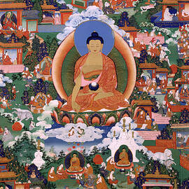 Shakyamuni Buddha with Avadana Legend Scenes by Mountain Dreams