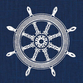 Ship Wheel Nautical Print by Jaime Friedman