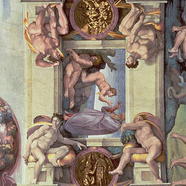 Sistine Chapel Ceiling 1508-12 The Creation Of Eve, 1510 Fresco Post Restoration by Michelangelo Buonarroti