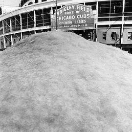 Snow Mound In Front Of Wrigley Field  by Retro Images Archive