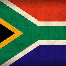 South Africa Flag Vintage Distressed Finish by Design Turnpike