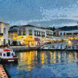 Spetses town during dusk time by George Atsametakis