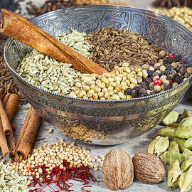 Spices on a Rustic Board by Colin and Linda McKie