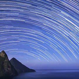 St Lucia & The Pitons - Startrails by Paul Baggaley
