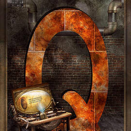 Steampunk - Alphabet - Q is for Qwerty by Mike Savad