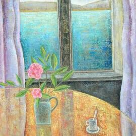 Still Life In Window With Camellia, 2012, Oil On Canvas by Ruth Addinall