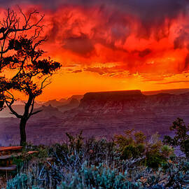 Stormy Sunset Greeting Card by Greg Norrell