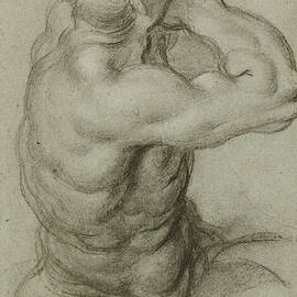 Study Of Triton Blowing A Conch Shell Recto by Litz Collection