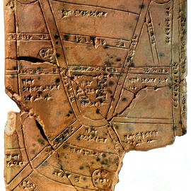 Sumerian Map, Clay Cuneiform Tablet by Science Source