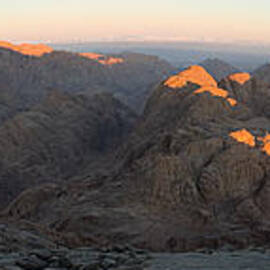 Sun Rising on Sinai - Wide Angle Panorama