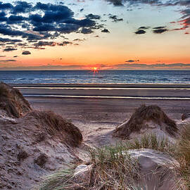 Sunset over Formby Beach through dunes by Steven Heap