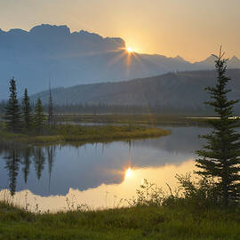 Sunset Over Miette Range And Talbot by Tim Fitzharris