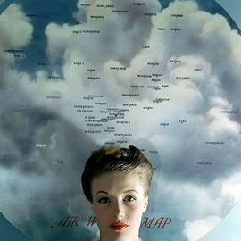 Susan Shaw In Front Of An Azimuthal Map by John Rawlings