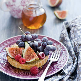 Tart With Figs, Grape And Raspberry by Verdina Anna