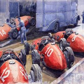 Team Ferrari 500 F2 1952 French GP by Yuriy Shevchuk