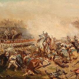 The fray between Prussian and Austrian cuirassiers infantrymen by Celestial Images