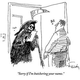 The Grim Reaper Stands In The Doorway Of A Man's by Mike Twohy