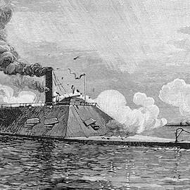 The Monitor Weehawken Capturing The Confederate Iron-clad Ram Atlanta Formally The Blockade-runner by Julian Oliver Davidson