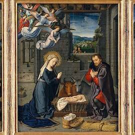 The Nativity With Donors And Saints by Gerard David