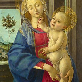 The Virgin and Child with a Pomegranate by Workshop of Sandro Botticelli