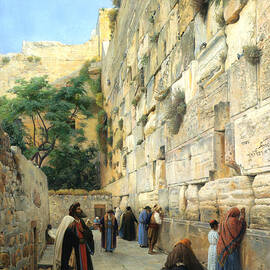 The Wailing Wall Jerusalem by Gustav Bauernfeind