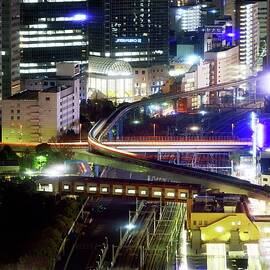 Tokyo Cityscape And Traffic Trails by Vladimir Zakharov