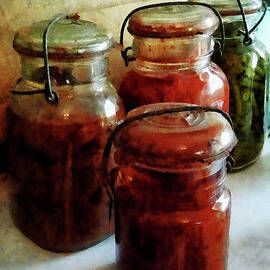 Tomatoes and String Beans in Canning Jars by Susan Savad