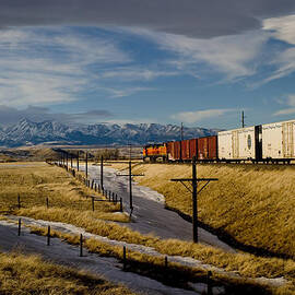 Train and the Crazies by Big Timber Montana by Mark  Miller