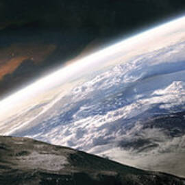 Two Astronauts Exploring A Moon by Tobias Roetsch