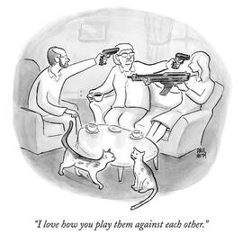 Two Cats Are Seen Speaking With Each Other Next by Paul Noth