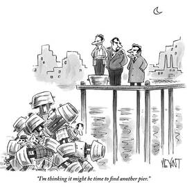 Two Mafiosos Stand On The Edge Of A Pier by Christopher Weyant