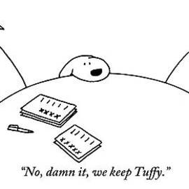 Two Men Are Seen Sitting At A Table With Papers by Charles Barsotti