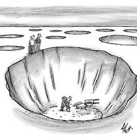Two Men Stand At The Edge Of A Giant Hole by Frank Cotham