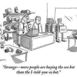 Two Men Stand Over A Cash Register In A Robot by Zachary Kanin