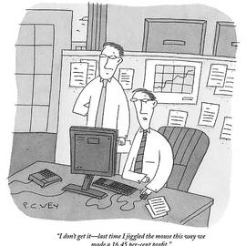 Two Stockbrokers Look At A Computer by Peter C. Vey