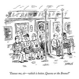 Two Tourists On The Subway Ask A New Yorker by David Sipress