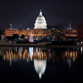 Us Capitol Building And Reflecting Pool by Allan Baxter