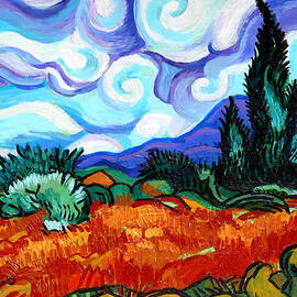 Van Goghs Wheat Field With Cypress by Genevieve Esson
