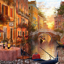 Venetian Sunset Digital Art by Dominic Davison - Pixels