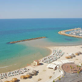 View From Up High Of Beach And by Barry Winiker