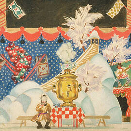 View In Tula, A Sketch For E. Zamyatins Play, The Flea, 1925-26 by Boris Kustodiev
