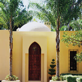 View Of Building Entrance With Palm Trees by Scott Frances